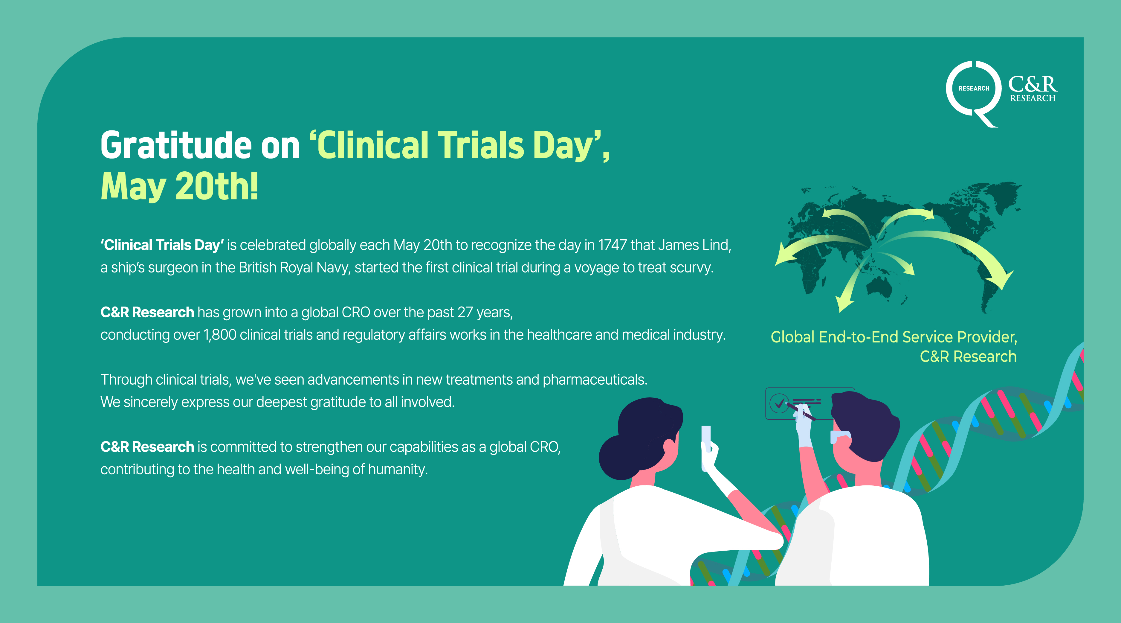 [C&R Research] Gratitude On ‘Clinical Trials Day’, May 20th!